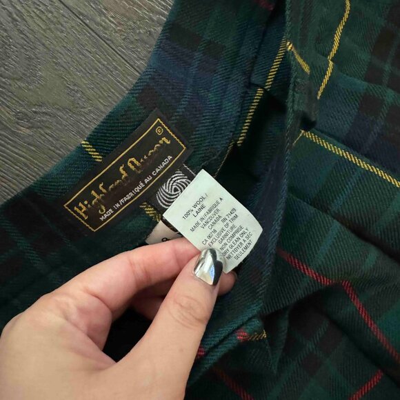 vintage green 100% wool Highland Queen skirt size XS/S - Picture 3 of 12